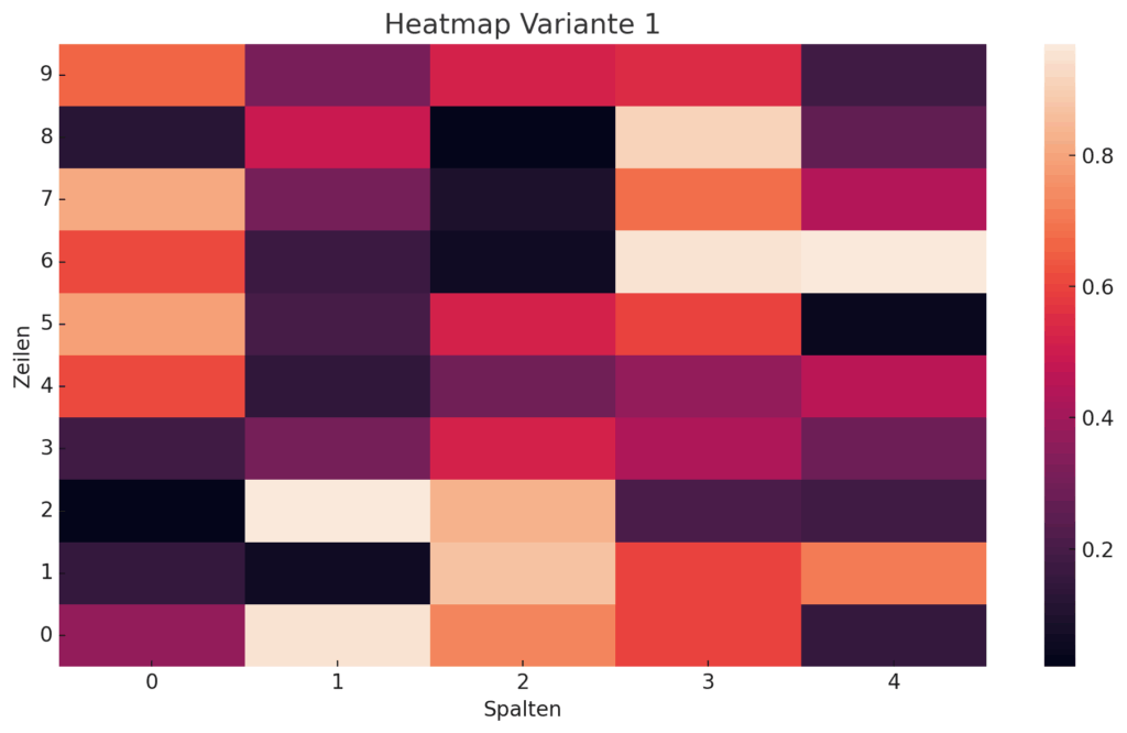 Die Heatmap zeigt die XYZ-Bildung beim Ω-Rezeptor. Es ist kein kontinuierlicher Abstieg erkennbar.