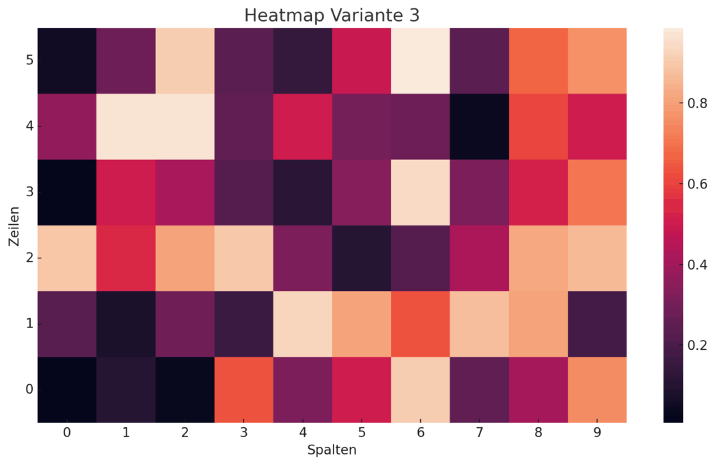 Die Heatmap zeigt die XYZ-Bildung beim Ω-Rezeptor. Es ist ein kontinuierlicher Anstieg erkennbar.